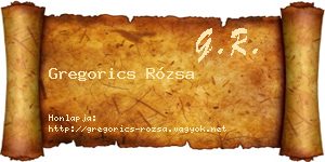 Gregorics Rózsa névjegykártya